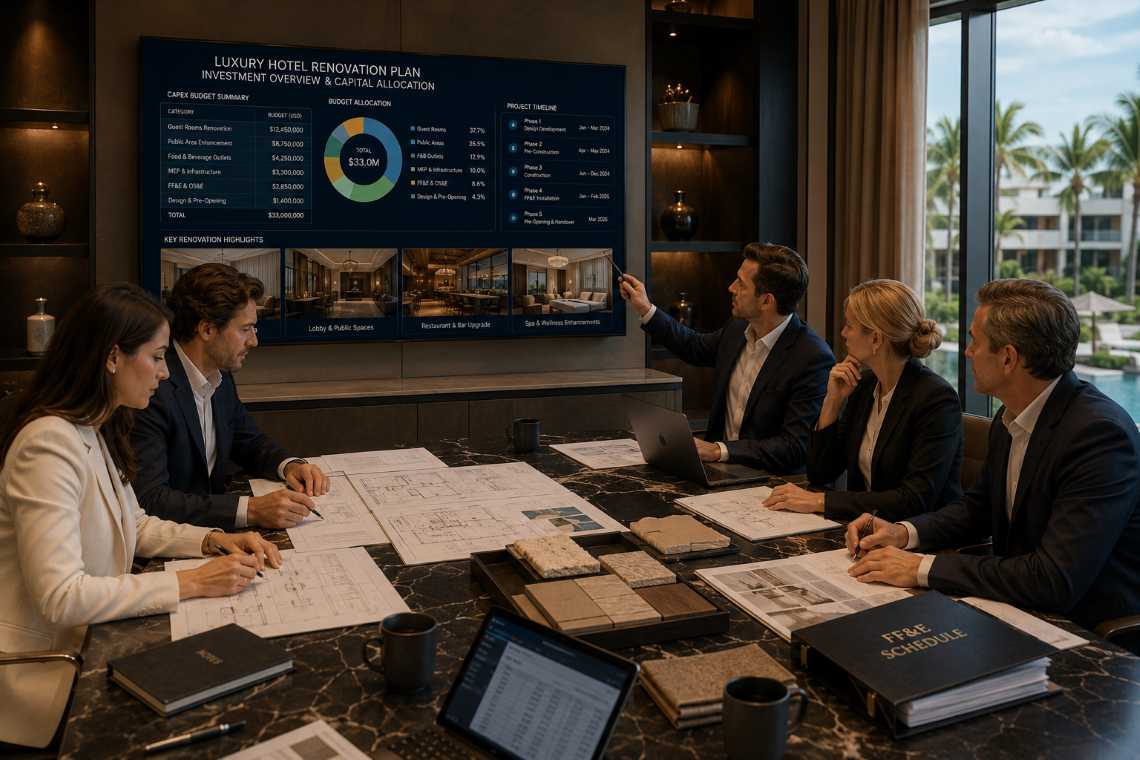 Hotel asset managers evaluating capital expenditures renovation planning and asset preservation strategies
